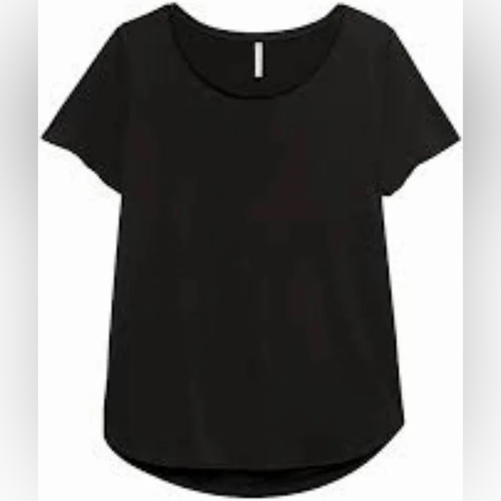 Banana Republic Sandwash Modal Blend Scoop-Neck T-Shirt Black M